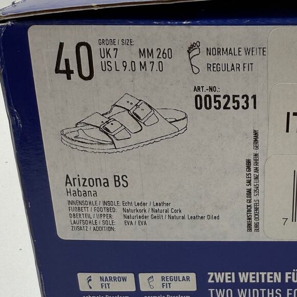 NIB • Birkenstock Arizona Oiled Leather Size:40 L9/M7 Normal Width - Picture 8 of 8